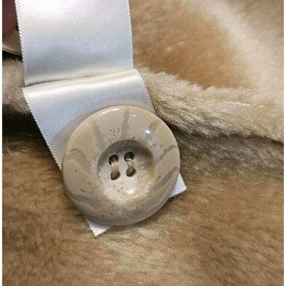 Vintage St. John’s Bay Womens SM Faux Suede Faux Fur Penny Lane Coat Tan Hooded - Picture 8 of 10